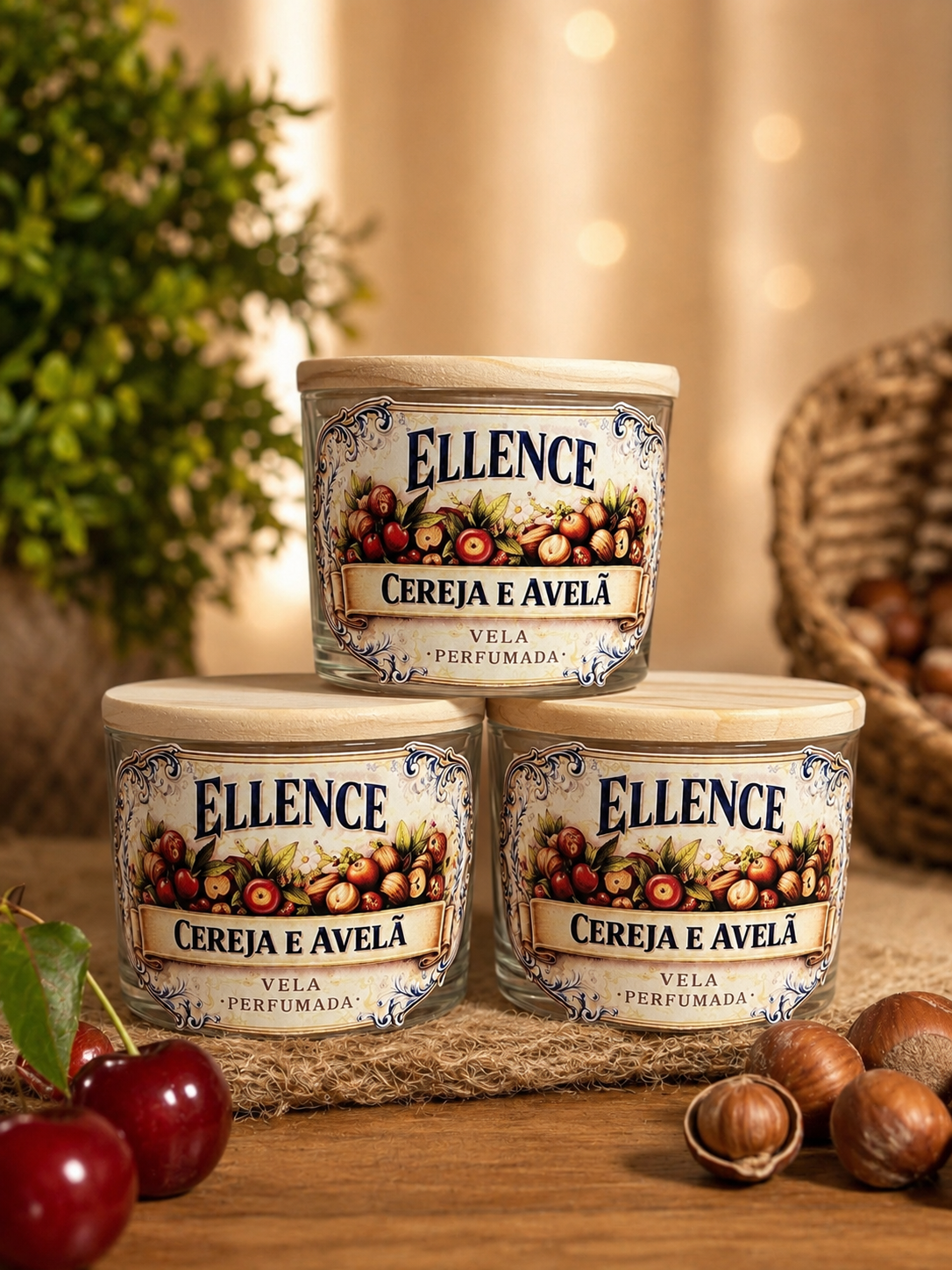 Vela Cereja e Avelã